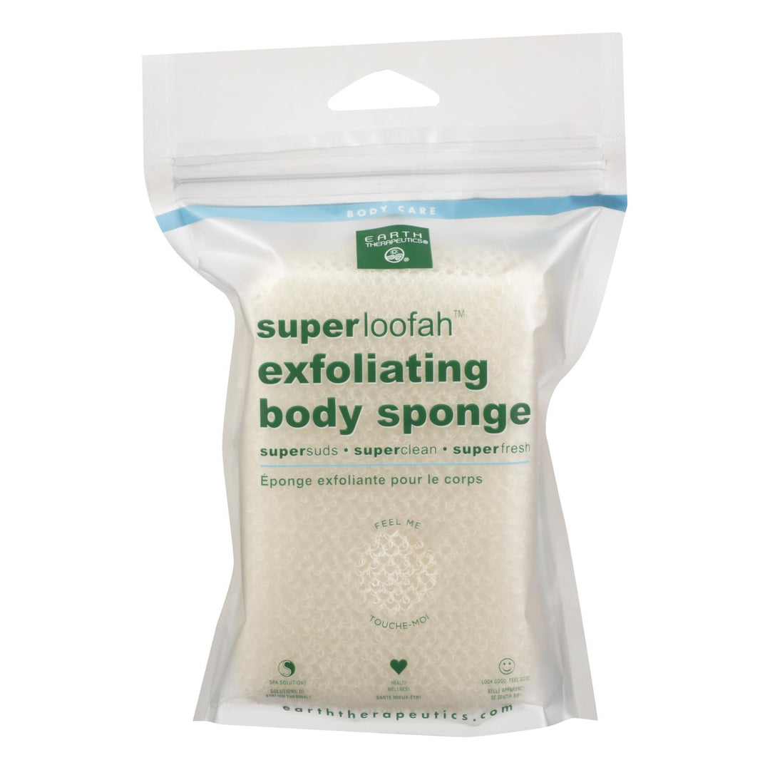 Earth Therapeutics Loofah - Super - Exfoliating - Body Sponge - 1 Count - Maras Green
